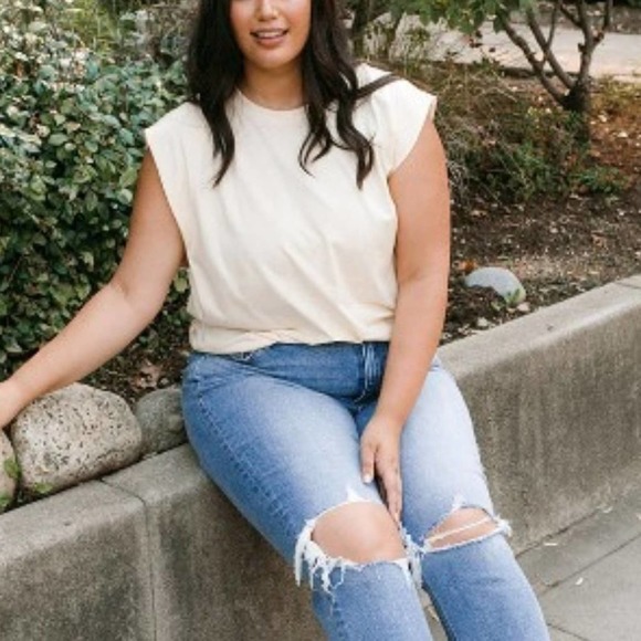 CELEBRITY PINK Jeans Plus Sz 20 The Bestie Lt Blue MODERN Open Knee DISTRESSED - Picture 2 of 16